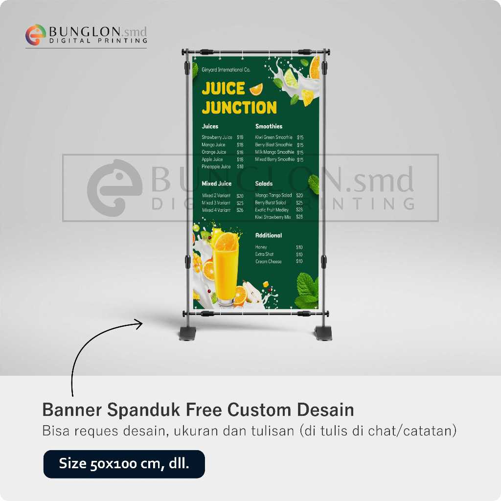 PRINT CETAK SPANDUK BANNER ANEKA JUS FREE DESAIN