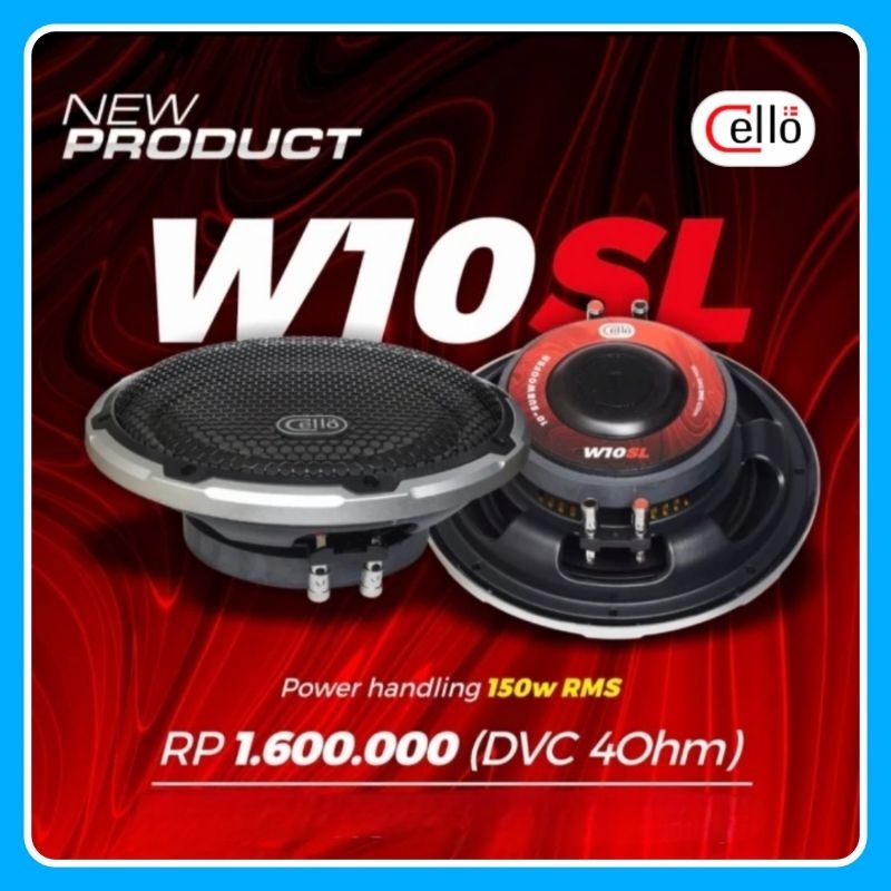 Cello W10SL-DVC Subwoofer 10" inch Double Voice Coil