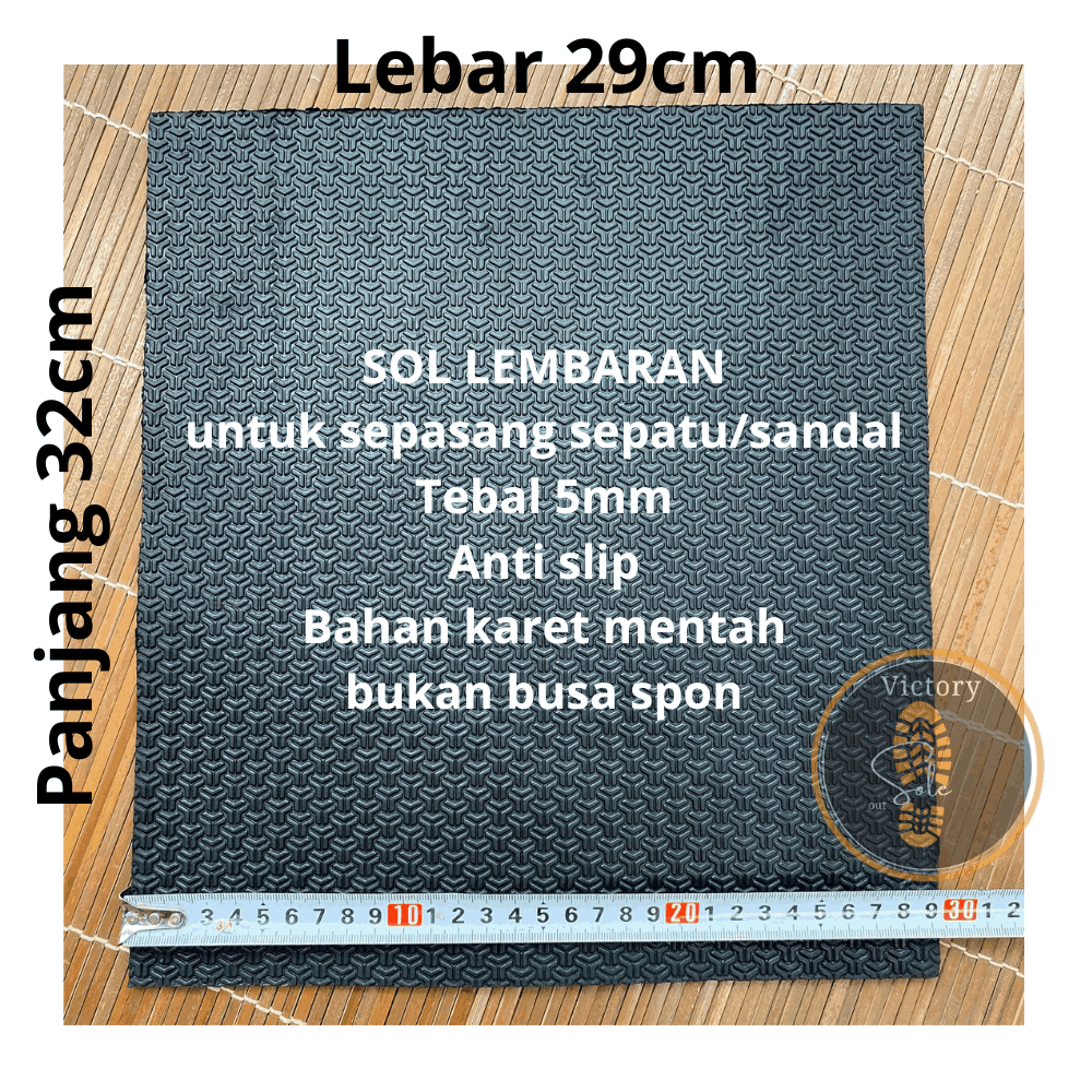 Outsole  sol  lembaran karet mentah sendal sepatu motif hitam 5mm motif terbaru