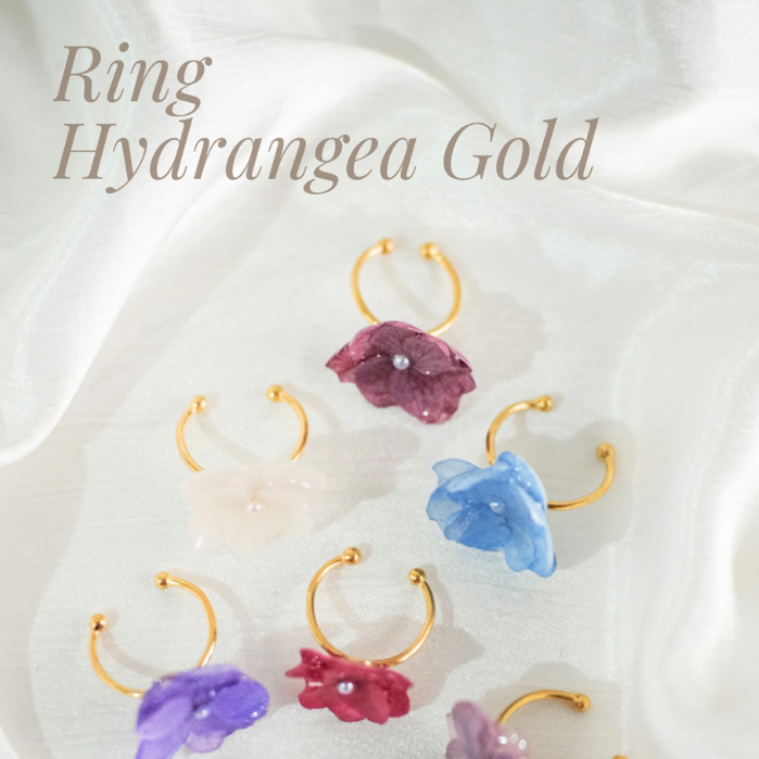 Cincin dari Bunga Hydrangea Asli | Ring Hydrangea | Aksesoris | Perhiasan | Hadiah