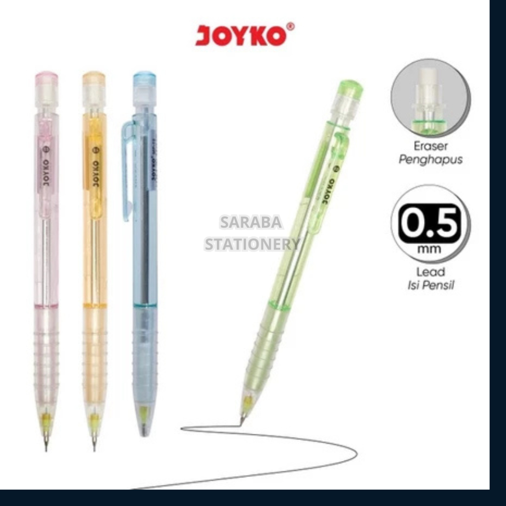 

Mechanical Pencil / Pensil Mekanik Joyko MP-15 / Dengan Isi Pensil 0.5 mm