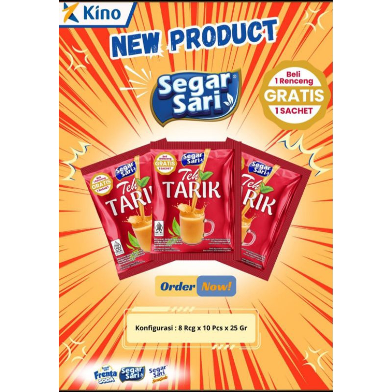 

teh tarik segar sari perenteng isi 10+1 ada bonusnya 1