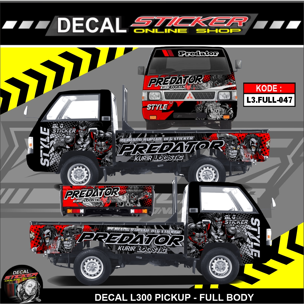 STIKER MOBIL PICKUP STICKER DECAL L300 DEKAL PRINTING NUTUP FULL BODY