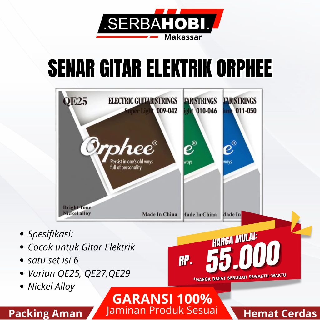 Satu Set Senar Gitar Orphee Elektrik QE27, QE25