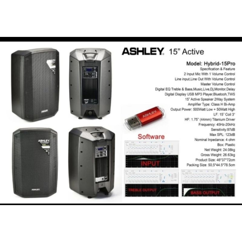 Speaker Ashley Hybrid 15pro 15inch aktif speaker