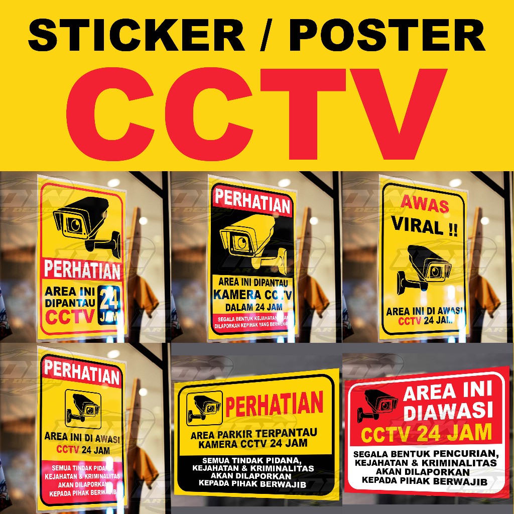 

STIKER / POSTER CCTV 24 JAM (AWAS CCTV, DIAWASI CCTV, PERHATIAN CCTV)