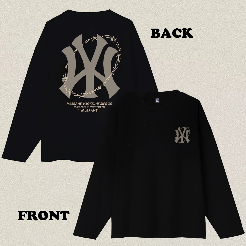RENELLE Kaos Lengan Panjang Pria Distro Original 100% “MB" Lengan Panjang Putih Pria Wanita | Crewne