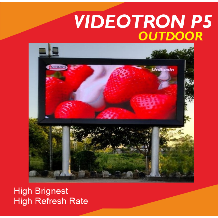 Videotron p5 outdoor papan led informasi visual LED screen outdoor led videotron p5