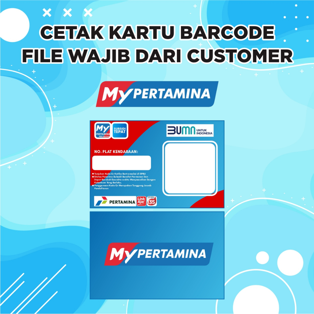 

Cetak Kartu IDCard Barcode MyPertamina 2 Sisi Langsung Jadi Tanpa Minimal Order