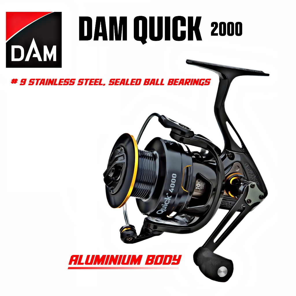 DAM QUICK REEL SPINNING 9+1BB ALUMINIUM BODY FISHING SPINNING REEL GERMANY TECHNOLOGY