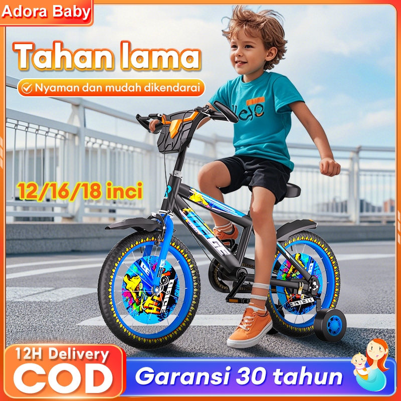 Sepeda anak 12/16/18 inci sepeda anak roda 3 sepeda bayi 3-12 bulan laki laki/perempuan tempat duduk