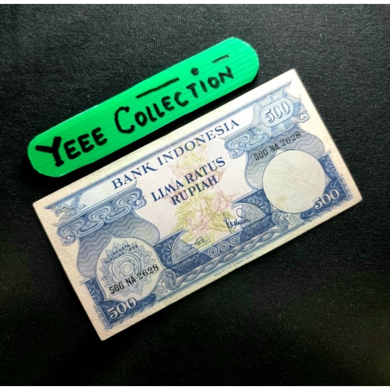 Uang Kertas Kuno Seri Bunga 500 Rupiah Tahun 1959 Langka - NA 2628