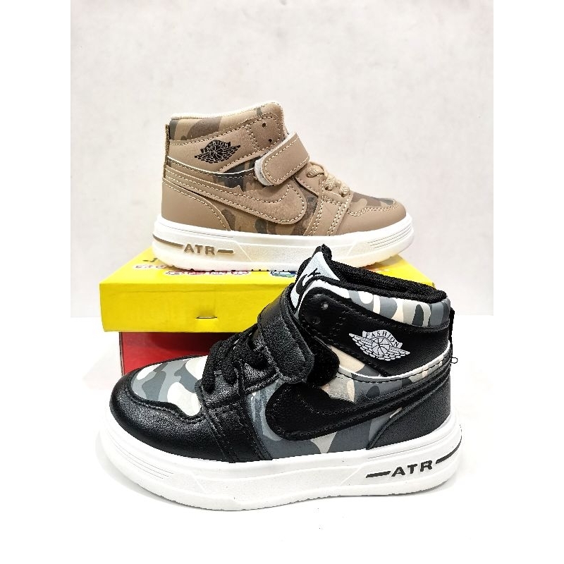 SEPATU ANAK ANAK BOT JORDAN ARMY TENTARA LORENG IMPOR