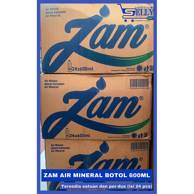 

ZAM AIR MINERAL BOTOL 600ML ISI 24 PCS (SATUAN DAN DUS)