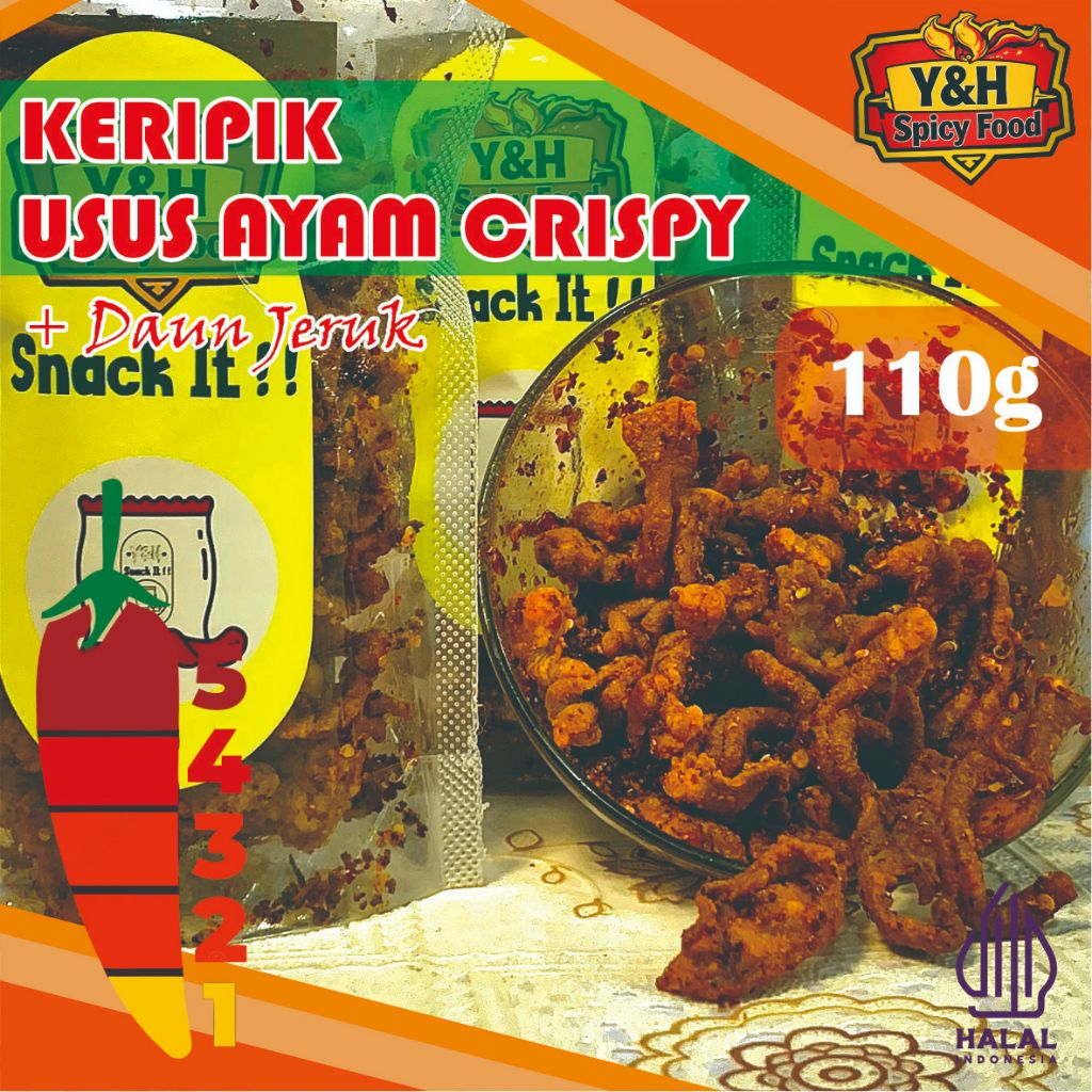 

KERIPIK USUS JONTOR KEMASAN 110 GRAM CEMILAN ENAKK Y&H SNACK IT