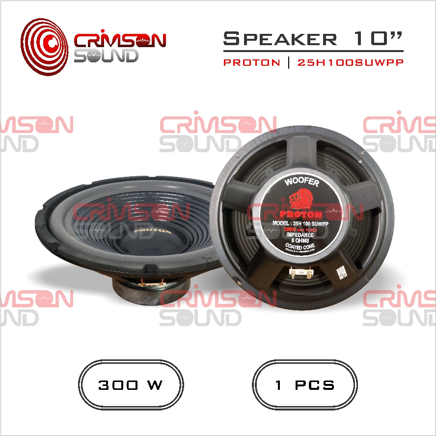 Speaker Woofer 10" INCH 300 WATT / PROTON 25H 100 SUWPP