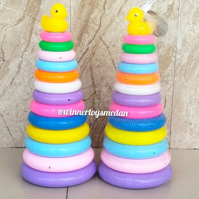 Mainan Stacking Duck Donat Ring Besar / Mainan Donat Ring Susun Jumbo