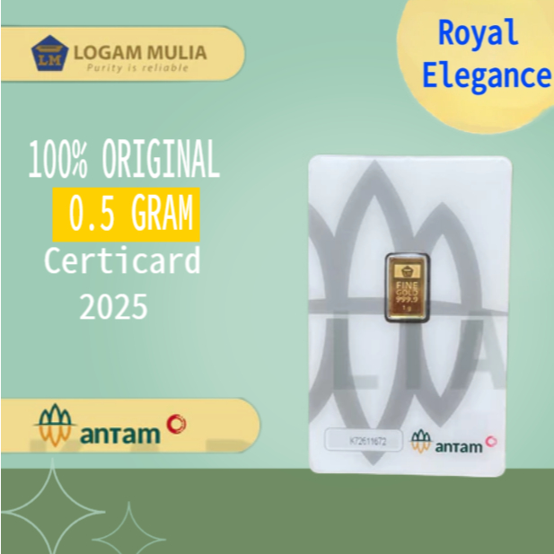 REG LOGAM MULIA EMAS ANTAM 0,5 GRAM LM ANTAM TERBARU CERTIEYE CERTICARD 2025