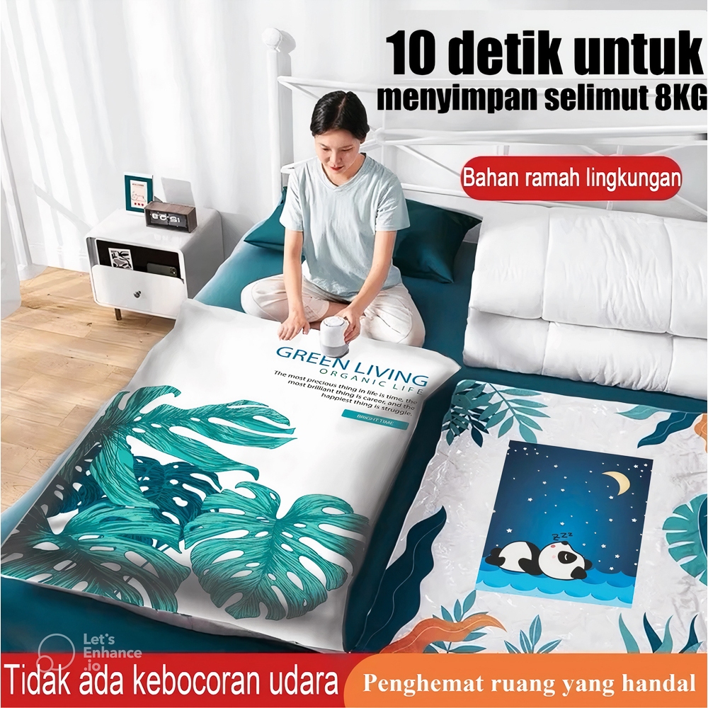 Vacuum Bag Plastic Travel Transparan untuk Pakaian - Bear