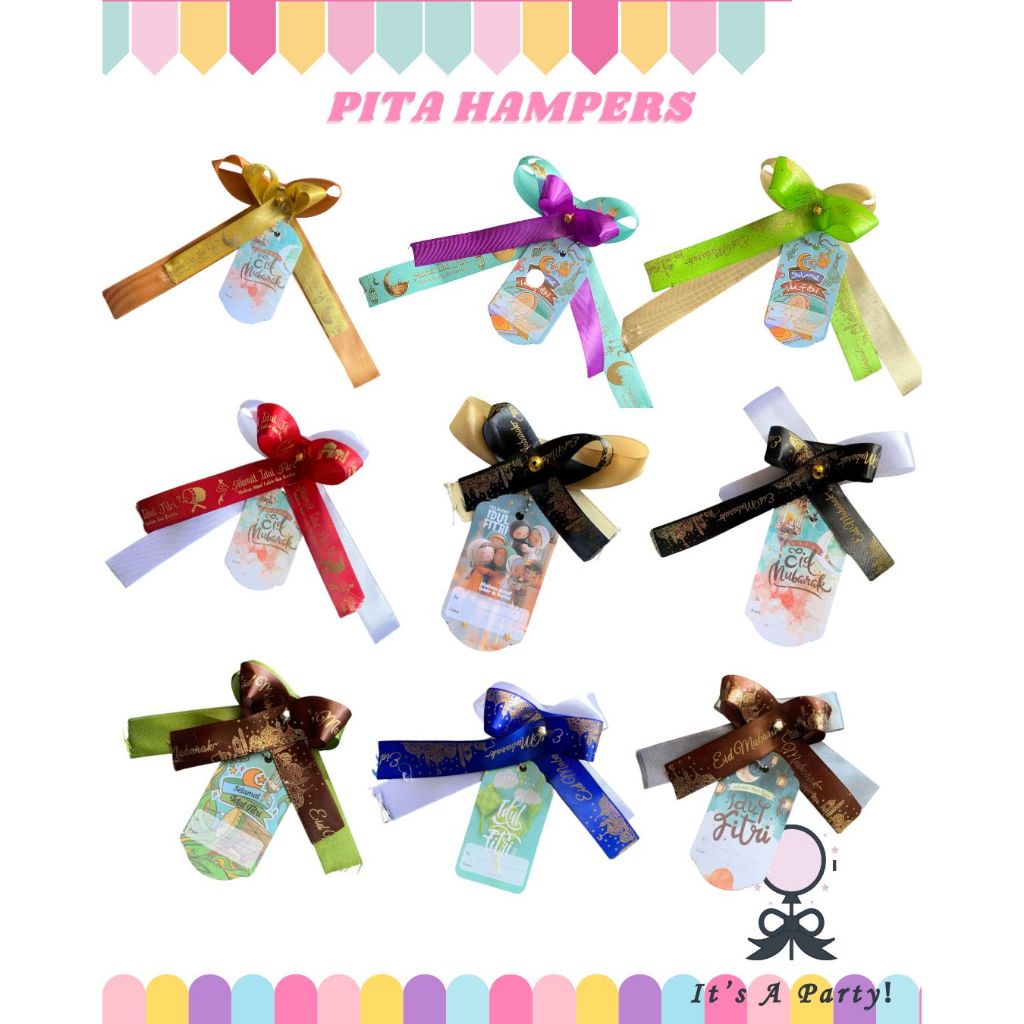 

Pita Hampers Selamat Idul Fitri 1pcs Pita Hang Tag Siap Pakai Pita Hiasan Parcel Lebaran