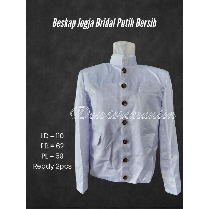 Beskap Jogja Bridal Putih Bersih Ld 110