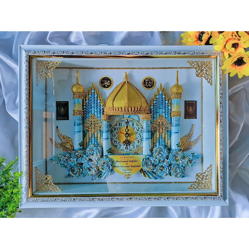 Mahar Pernikahan Kekinian 3D model masjid ukuran jumbo 30x40cm