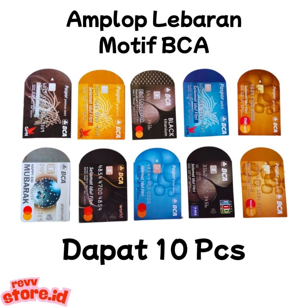 

(10 pcs) Amplop Lebaran Motif Atm BCA 2025