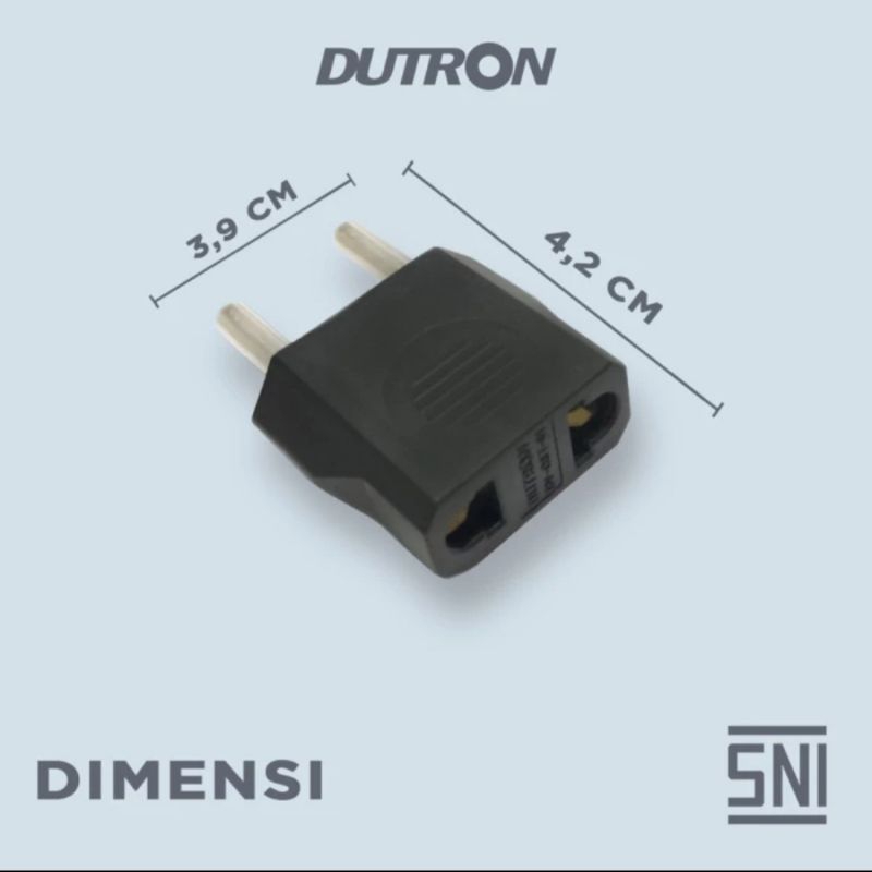 Over Steker Gepeng ke Bulat Dutron Sambungan Colokan OverSteker Hitam