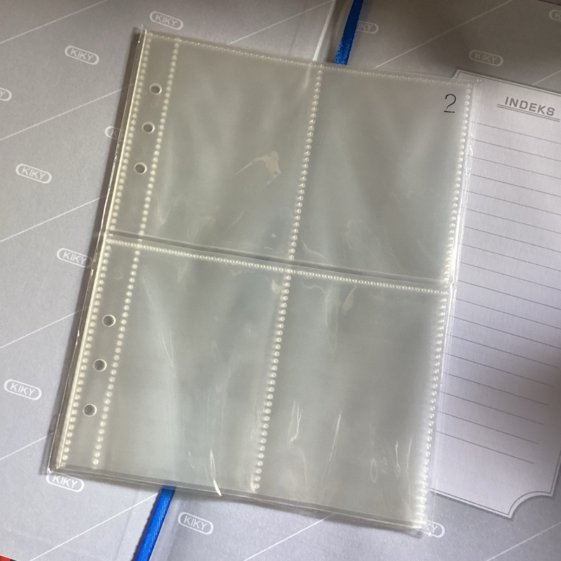 (SATUAN) DOUBLE SIDE Sleeve Photocard Binder A5 Notebook Diary 6 Ring Clear Bening