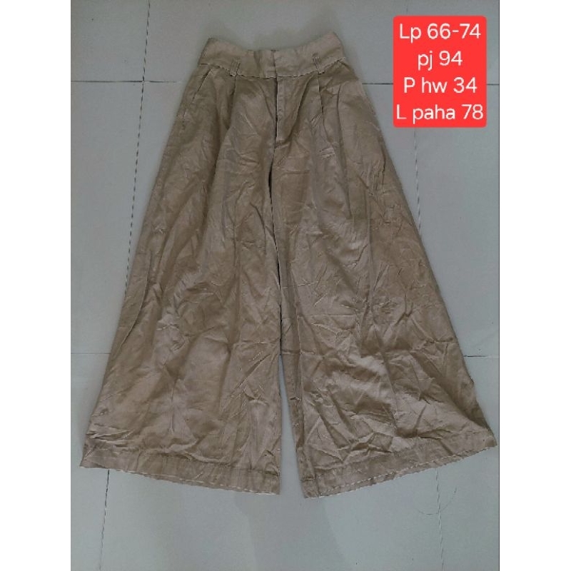 Urban research celana kulot megar sailor pants warna coksu bahan katun chino