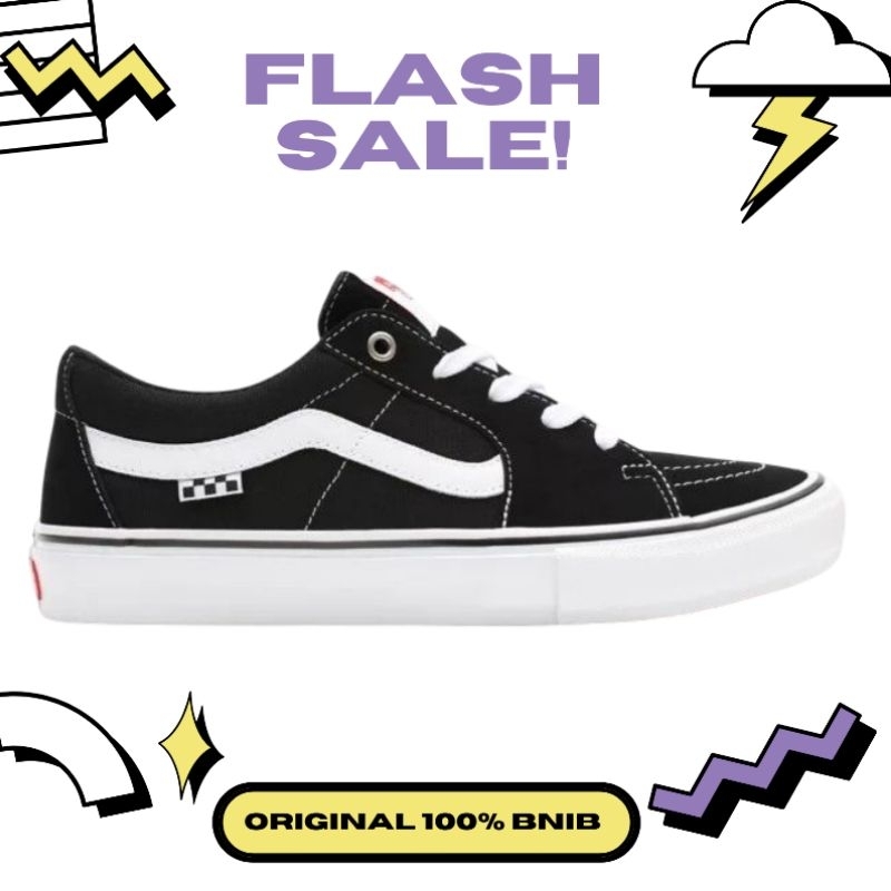 Sk8 Low Pro Skate Black White Original100%