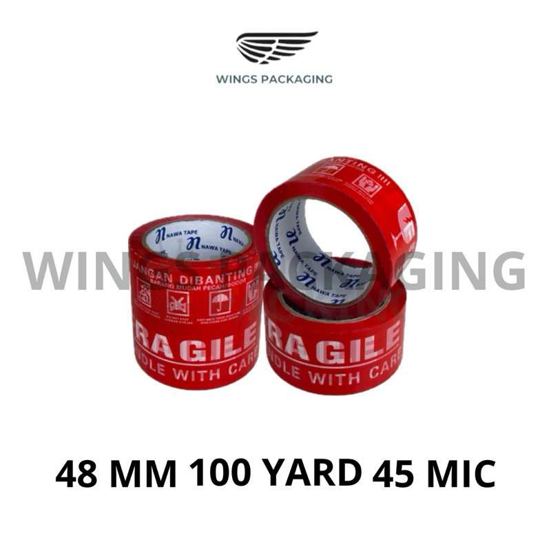 

Lakban Fragile 48mm x 100 yard (Nawa Tape) / Lakban Fragile Murah / Lakban Fragile 100 Yard