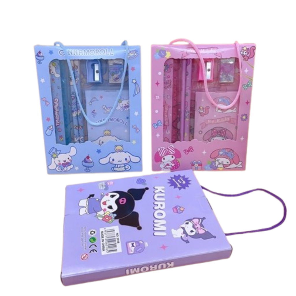 

Alat Tulis Pensil Set 6 in 1 Stationery Set Anak Lucu Karakter sanrio kuromi melodi cinamorol