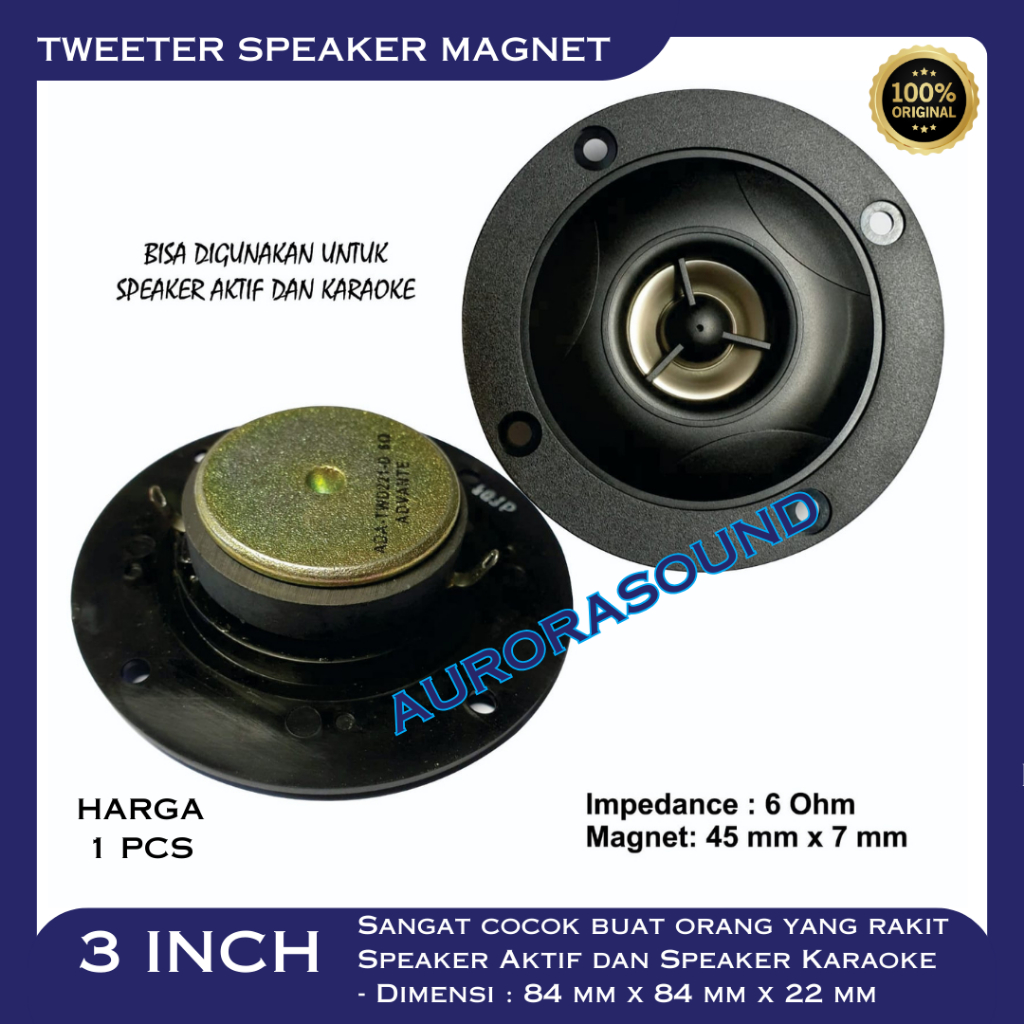 TWEETER 3 INCH TWITER SPEAKER MAGNET 3IN UNTUK SPEAKER KARAOKE HIGH QUALITY