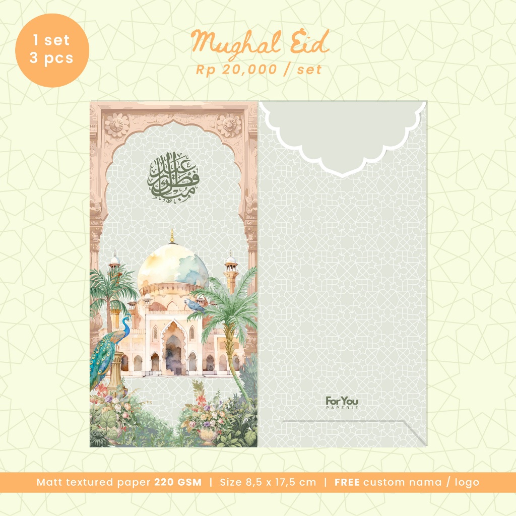 

Idul Fitri Money Envelope (Mughal Eid) | Amplop Lebaran Custom 2025 (3 pcs)