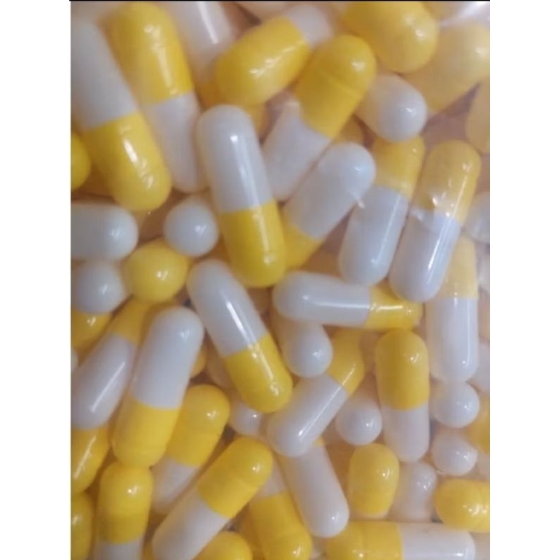 Cangkang kapsul kosong uk 00 1.000mg, kuning putih