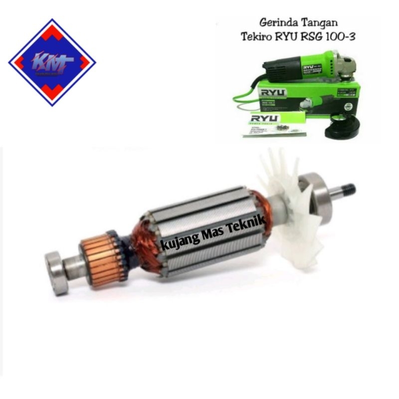 ARMATURE ANGKER RSG100-3 MESIN GERINDA RYU 4INCH ROTOR RSG100-3