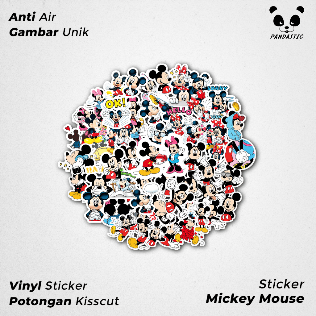 

Stiker Tempel Mickey Mouse Anime Kartun Film Paper Vinyl Dekorasi Laptop Koper Tumbler Kulkas