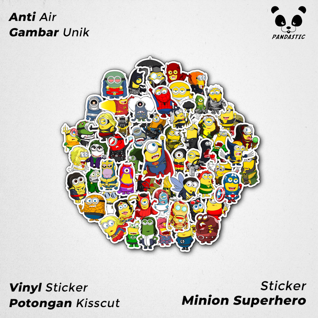 

Stiker Tempel Minion Superhero Anime Kartun Film Paper Vinyl Dekorasi Laptop Koper Tumbler Kulkas