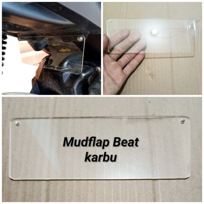 mudflap cover penahan lumpur beat karbu mudflap beat akrilik bening