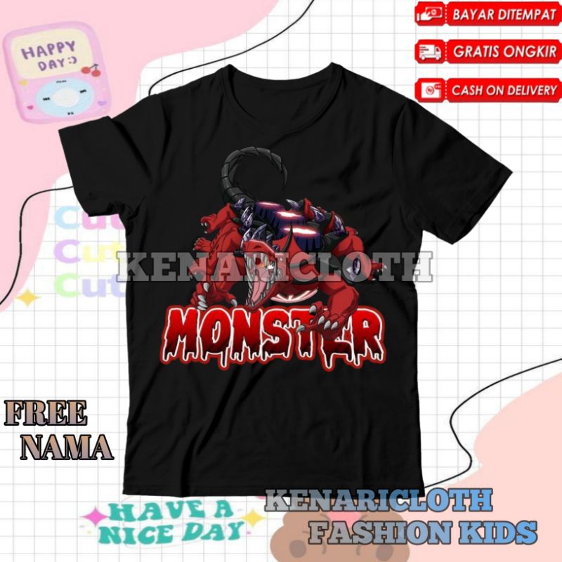 (BISA COD) KAOS ANAK BAJU ANAK ATASAN MOTIF MONSUNO MONSTERS T-SHIRT BAJU ANAK USIA 3-12 TAHUN MOTIF