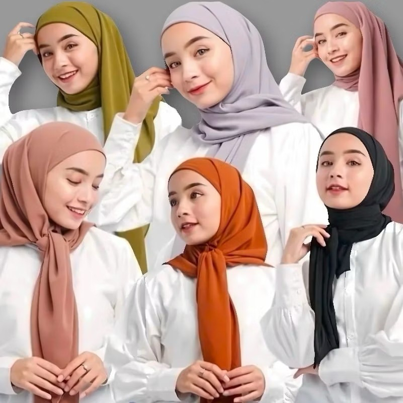 Hijab Segitiga Instan Iner 2 In 1 Ceruty BabyDoll Premium || Jilbab Instan Iner Ceruty BabyDoll