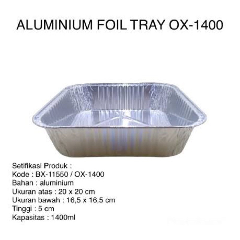 [10 PCS] Aluminium Foil Cup OX 1400 / Aluminium Foil Tray