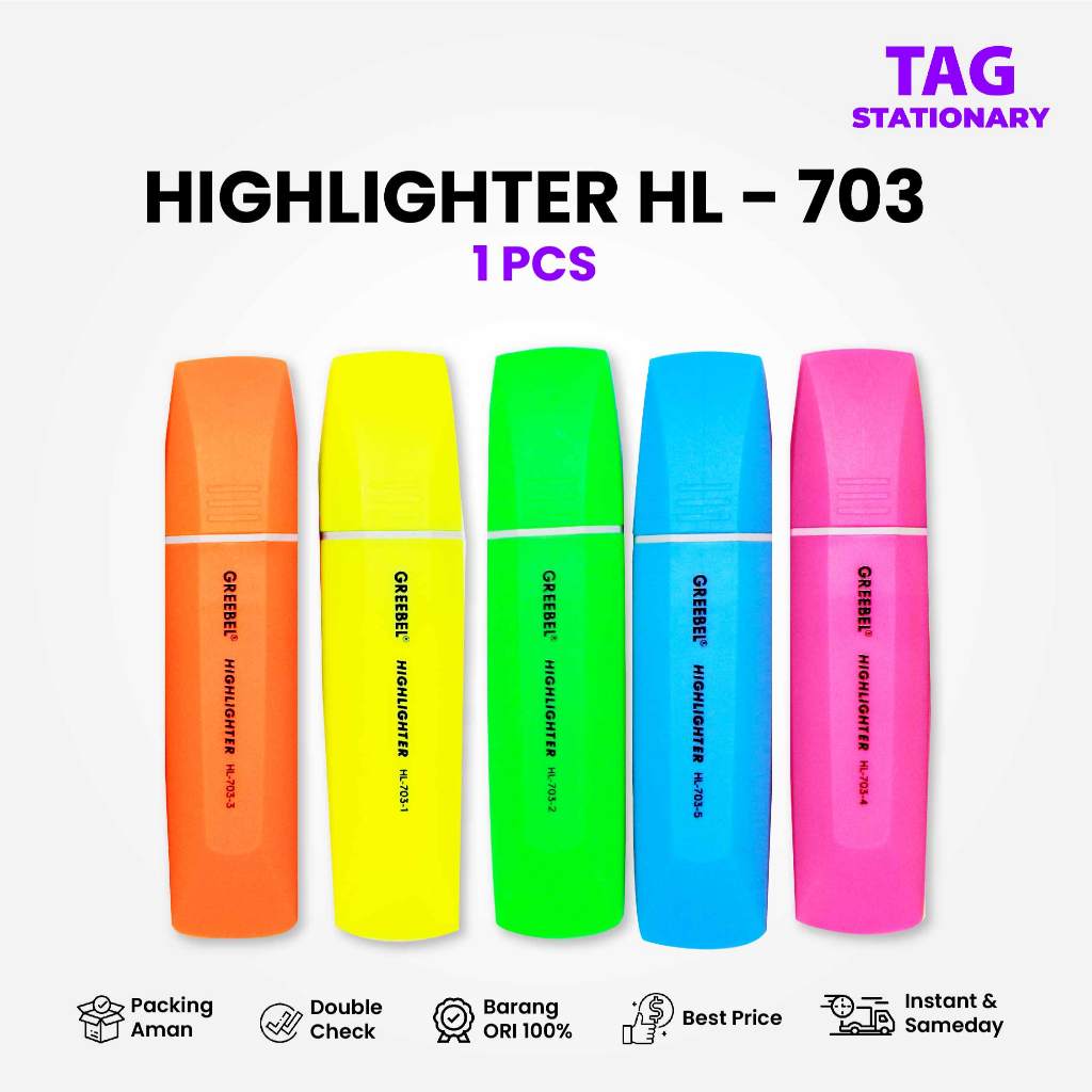 

GREEBEL Stabilo / HIGHLIGHTER HL-703 (PCS) / Stabilo Pastel Timur Agung Grosir
