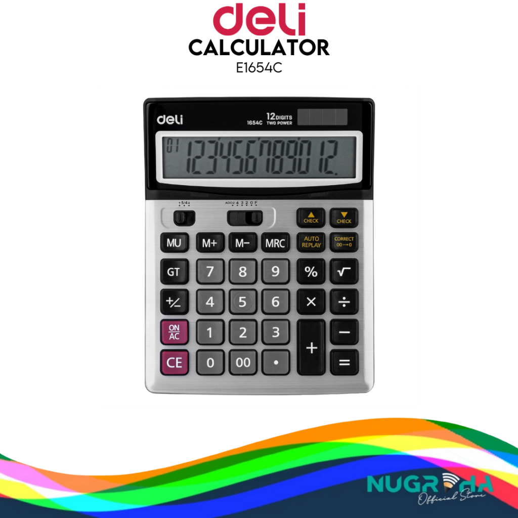 

Deli 1654C Calculator Check & Correct Kalkulator Meja Desktop Office