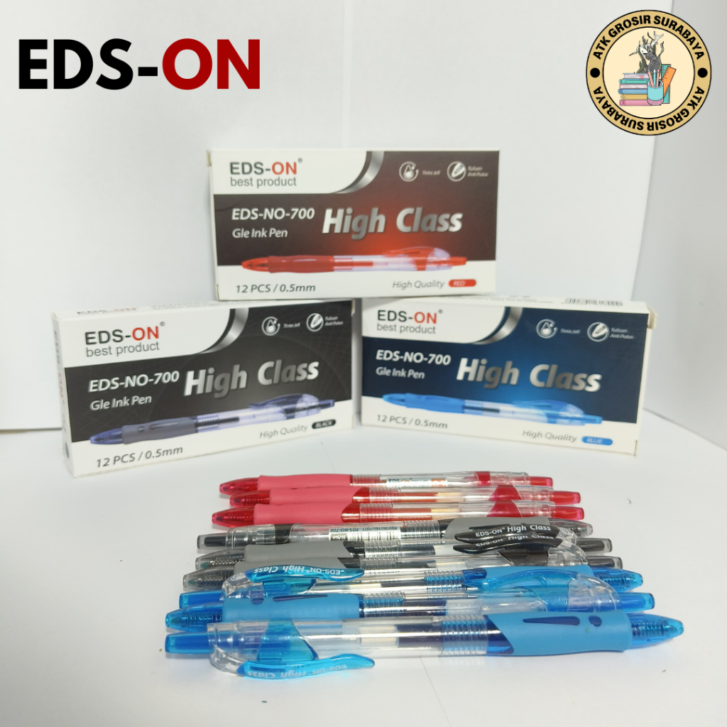 

Gel Pen EDS-700 High Class – Tinta Lancar, Nyaman Digenggam, Anti Macet 0.5mm Ballpoint Merah, Hitam
