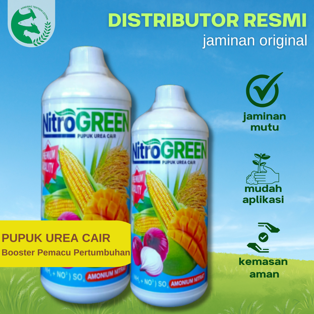 Pupuk NITROGREEN Urea Cair 1 Liter Laksa PLUS ZPT Untuk Padi Jagung Sayur Kelapa Kedelai Sawit