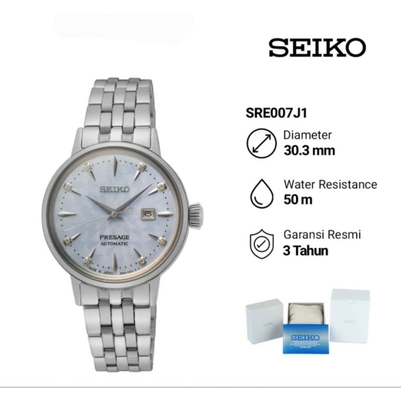 Seiko Presage SRE007J1 Cocktail Time 'Skydiving' Diamond Jam Tangan Wanita Original