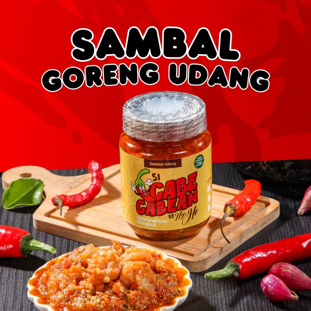 

Si CabeCabean - Sambal Goreng Udang 200ML | Sambel Lokal Pedas Gurih & Fresh Dalam Kemasan Botol