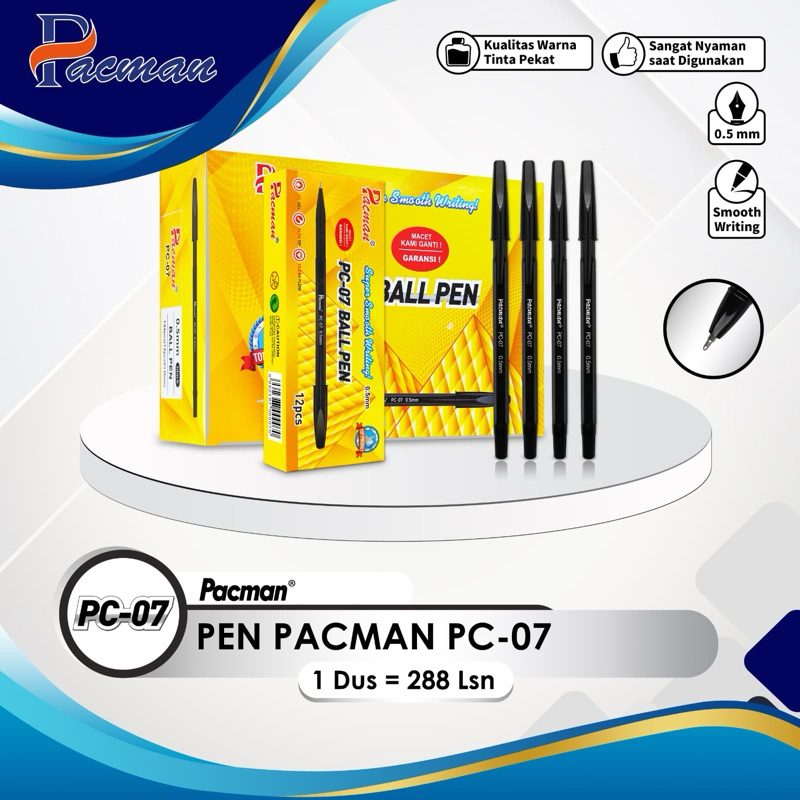 

PULPEN BALLPEN PACMAN PC-07 | Isi 12 Pcs | 0.5mm
